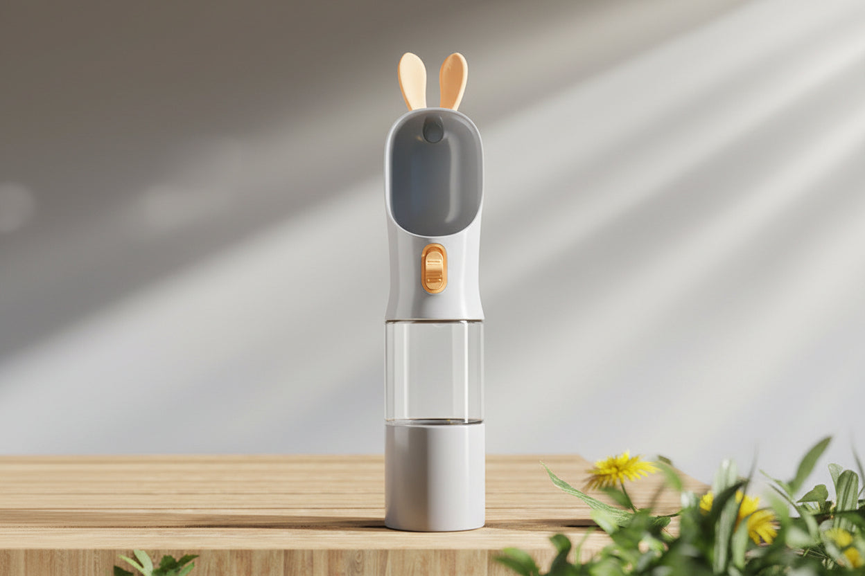 Przenośny Bidon dla Psa z Pojemnikiem na Karmę